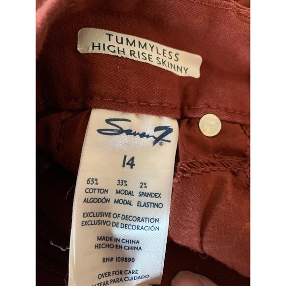 Seven 7 jeans Tummy less High Rise Skinny jeans size 14 - Picture 2 of 11